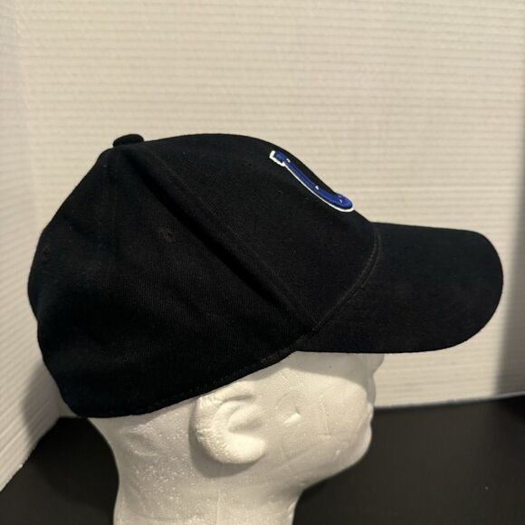 Indianapolis Colts Black Hat Stretch One Fit Horseshoe Logo Cap Football - Picture 2 of 9